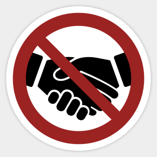 No Handshaking Sticker